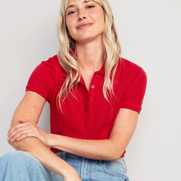 NWT OLD NAVY Uniform Pique Polo Color: Robbie Red SIZE MEDUIM - Picture 4 of 4